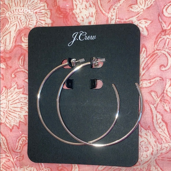 J. Crew Jewelry - J.Crew Silver Hoop Earrings